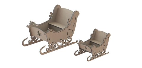 Laser cut sleigh DXF File