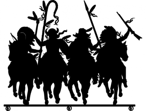 Indios A cavalo dxf File
