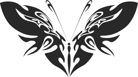 Tribal Butterfly Vector Art 42 DXF File