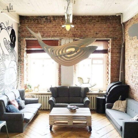 Whale Lamp CNC Lasercut 3D Puzzle 4mm Free Vector