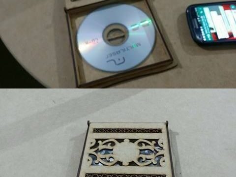 CD cover template Laser cut Free Vector