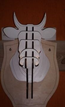 Head of a Cow 3D Puzzle DXF File