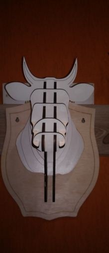 Head of a Cow 3D Puzzle DXF File