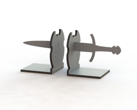 Sword Book Support Laser Cut Free Vector