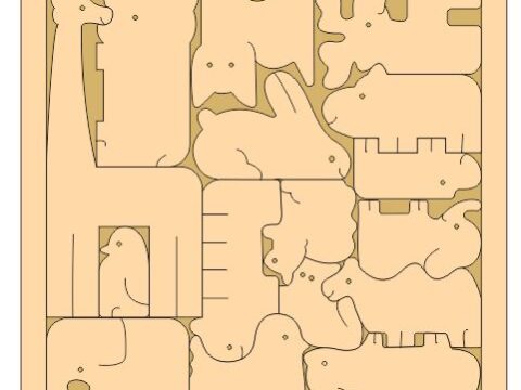 Laser Cut Creative Animal Jigsaw Puzzle Game For Kids Free Vector