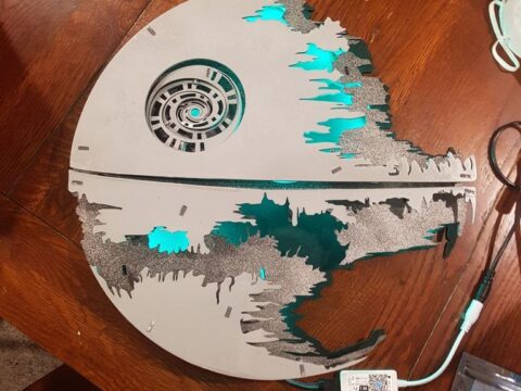 Laser Cut Death Star 3D Model Free Vector