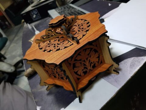 Wooden Hexagonal Box CNC Router Laser Template PDF File