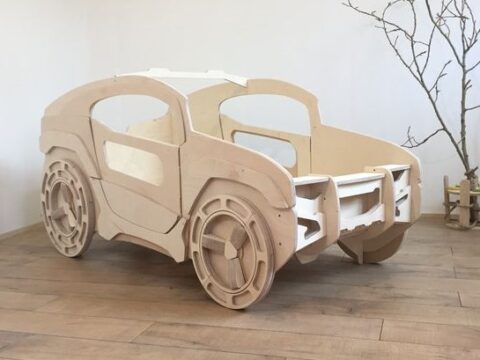 Laser Cut Jeep Bed for Kids Room Free Vector