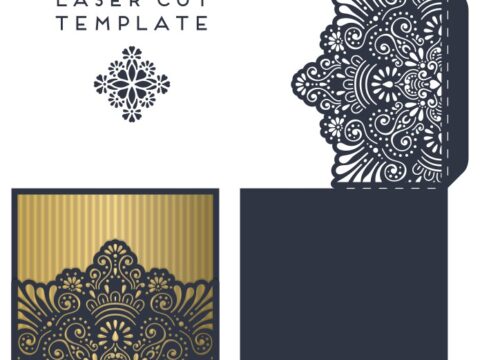 Laser Cut Invitation Card Template Free Vector