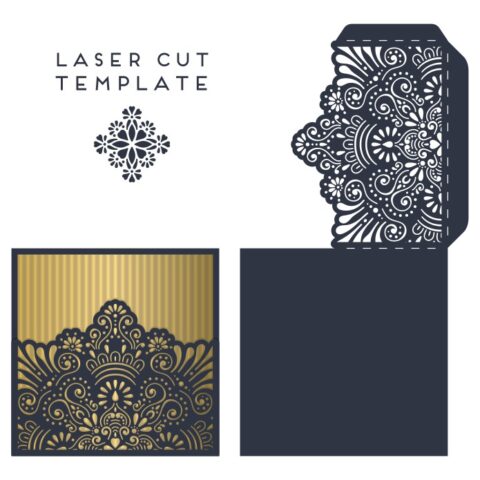 Laser Cut Invitation Card Template Free Vector