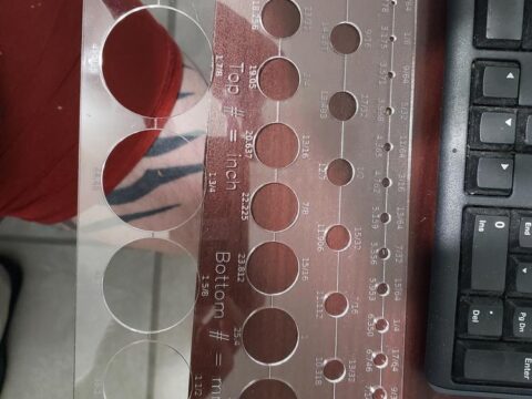 Laser Cut Hole Size Tool in MM Inches Template SVG File