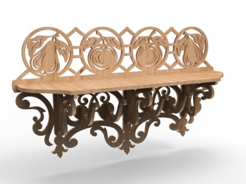 Laser Cut Wooden Wall Shelf Free Vector
