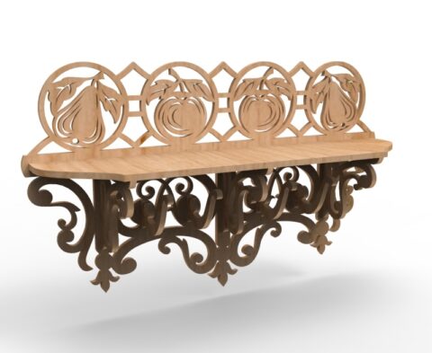 Laser Cut Wooden Wall Shelf Free Vector