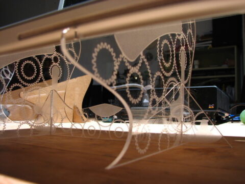 Laptop Stand with Steampunk Gear Design SVG File