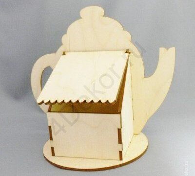 Laser Cut Teapot Shaped Tea Box Free Vector