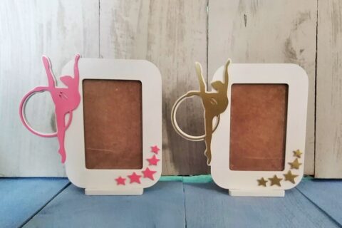 Gymnastics Picture Frame Laser Cut Template Free Vector