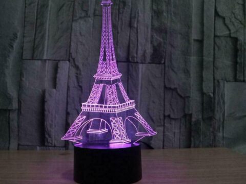 Laser Cut Eiffel Tower Acrylic 3D Illusion Lamp Free Vector