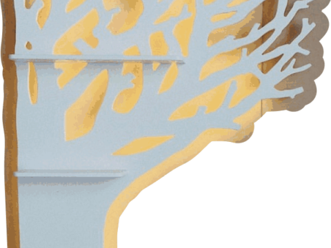 Laser Cut Tree-Shaped Shelf Free Vector