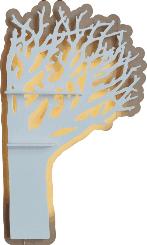 Laser Cut Tree-Shaped Shelf Free Vector