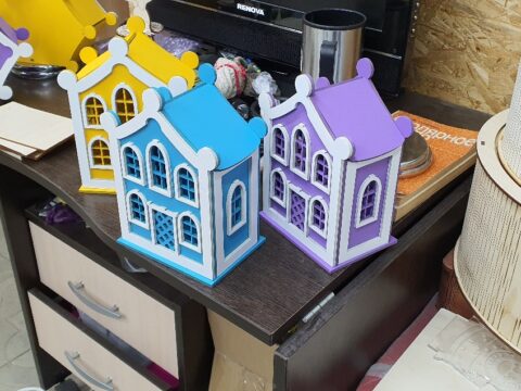 House Money Box 3mm Laser Cutting Template Free Vector