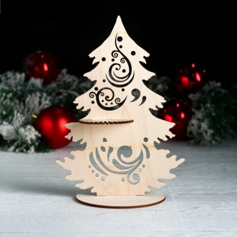 Laser Cut Napkin Holder Tree Shape Free Vector