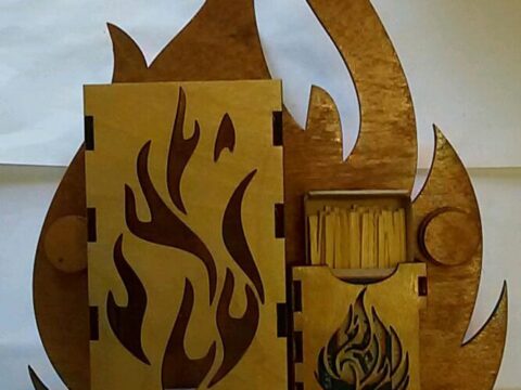 Laser Cut Match Holder Free Vector