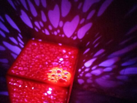 Laser Cut Cube Heart Night Light Lamp Free Vector