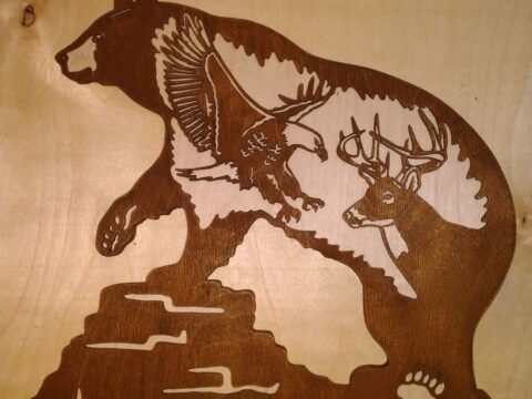 Bear Eagle Plasma Cut Free Vector