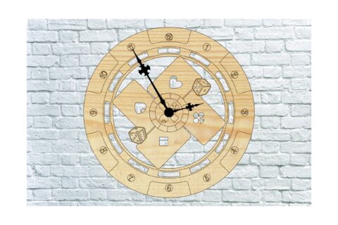 Poker Wall Clock DXF File