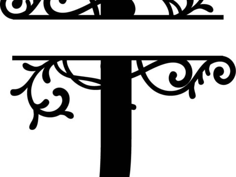 Split Monogram Letter J DXF File