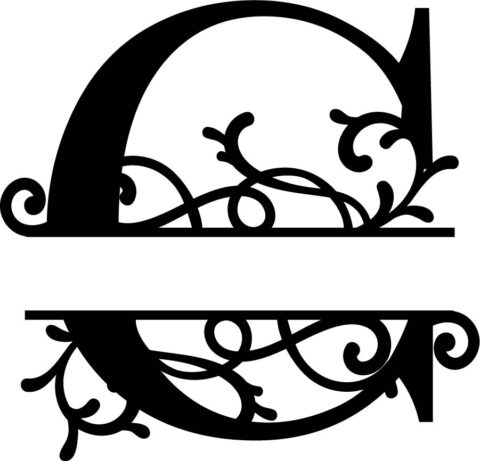 Flourished Split Monogram C Letter Free Vector