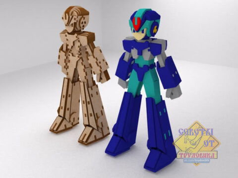 Laser Cut Mega Man Robot Free Vector