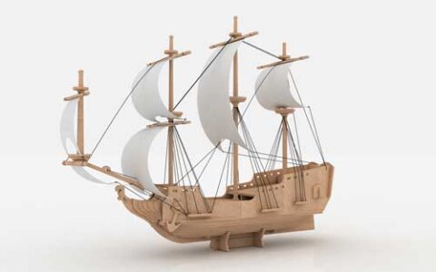 Pirate Ship 6mm Laser Cut DXF File