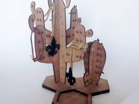 Cactus Jewelry Ring Holder Stand Free Vector