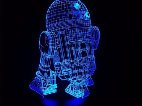 Star Wars R2-D2 Robot 3D LED Night Light Free Vector