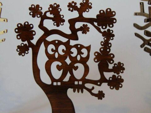 Tree with Birds CNC Router Plan Free Vector