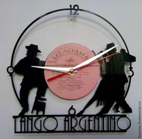 Tango Argentino Vinyl Record Wall Clock DXF File