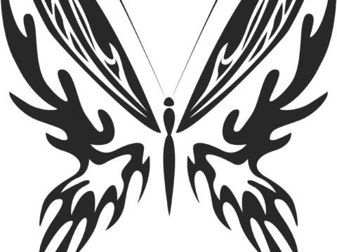 Tribal Butterfly Vector Art 23 DXF File