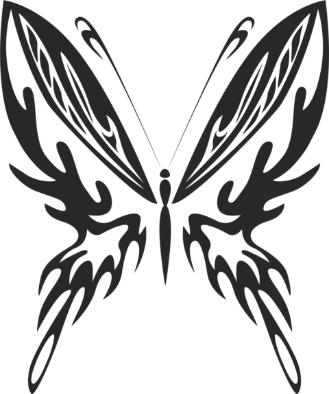 Tribal Butterfly Vector Art 23 DXF File