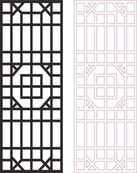 Outdoor Privacy Screen Panels Fence Divider Pattern dxf File