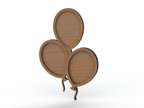 Laser Cut Heart Drop Box Balloon Free Vector