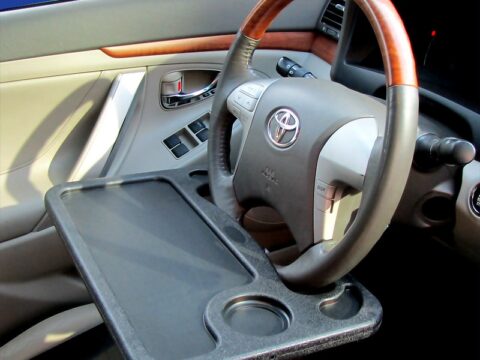 Laser Cut Car Steering Wheel Tray Free Vector