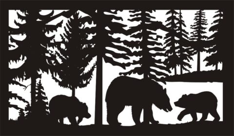 28 X 48 Three Bears Plasma Art DXF File