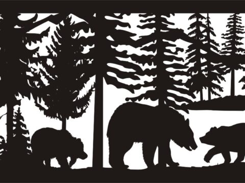 28 X 48 Three Bears Plasma Art DXF File