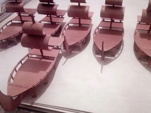 Laser Cut Ship for Sushi DXF File