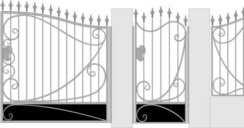 Forged gate and wicket design vector Free Vector