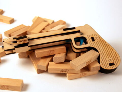 Jenga Pistol Plans Laser Cut CNC Free Vector