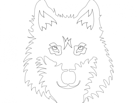 Wolf Face dxf File