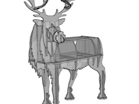 Deer 2D animals design plan 10mm Free Vector