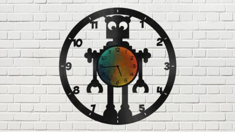 Robot Clock Free Vector